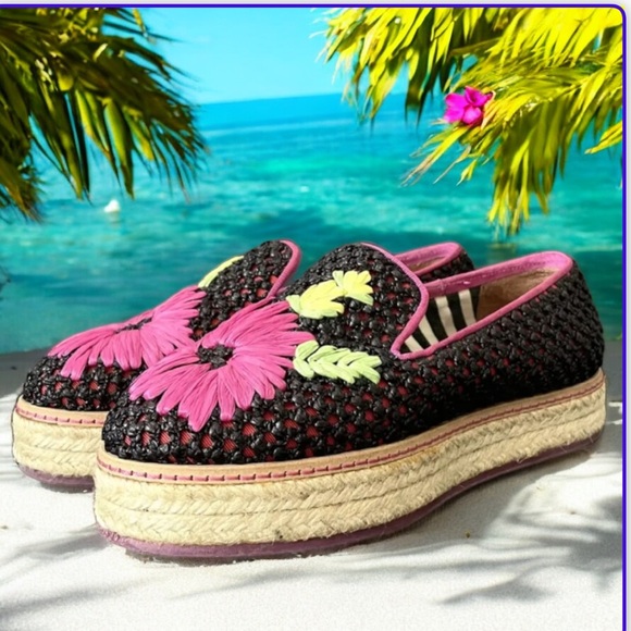 M Missoni Embroidered raffia platform espadrilles - Picture 10 of 14